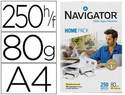250h papel fotocopiadora Navigator Home Pack A4 80g/m²